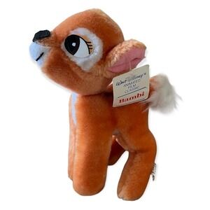 Walt Disney Animated Film Classic Bambi Plush Vintage w/ Tags 7” Stuffed Animal